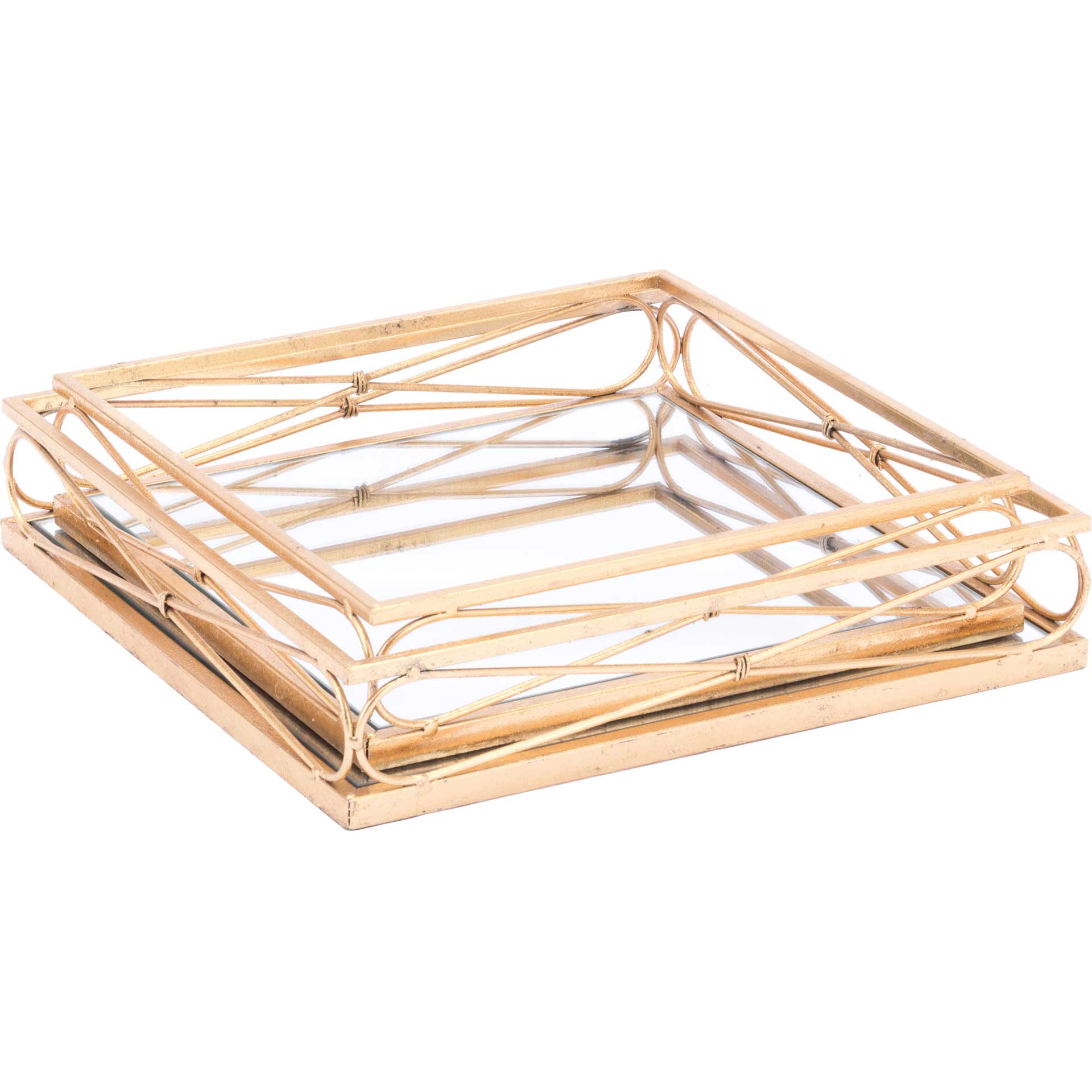 Twisted Tray Gold (Set of 2)