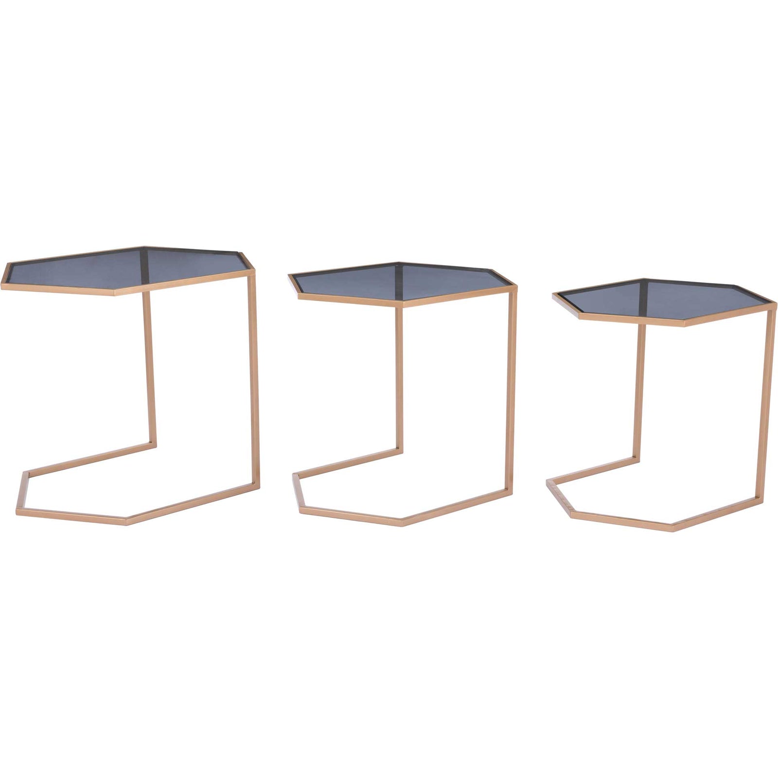 Geo 3-Piece Nesting Table Black/Gold
