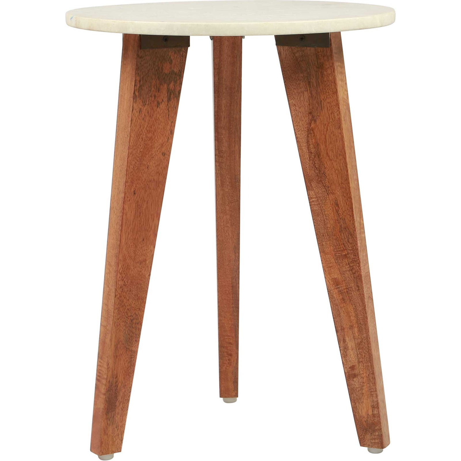Axton End Table White Marble/Wood