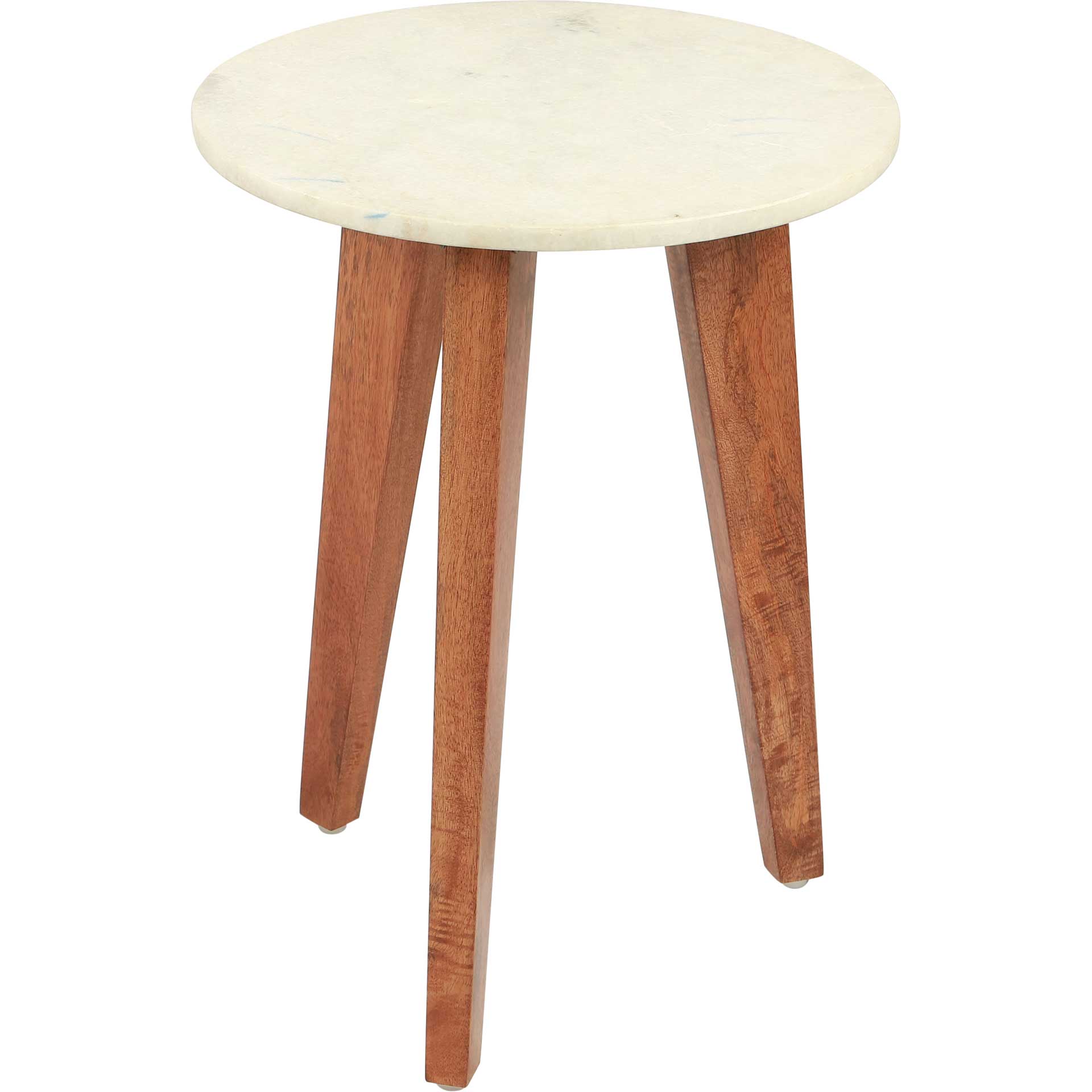 Axton End Table White Marble/Wood