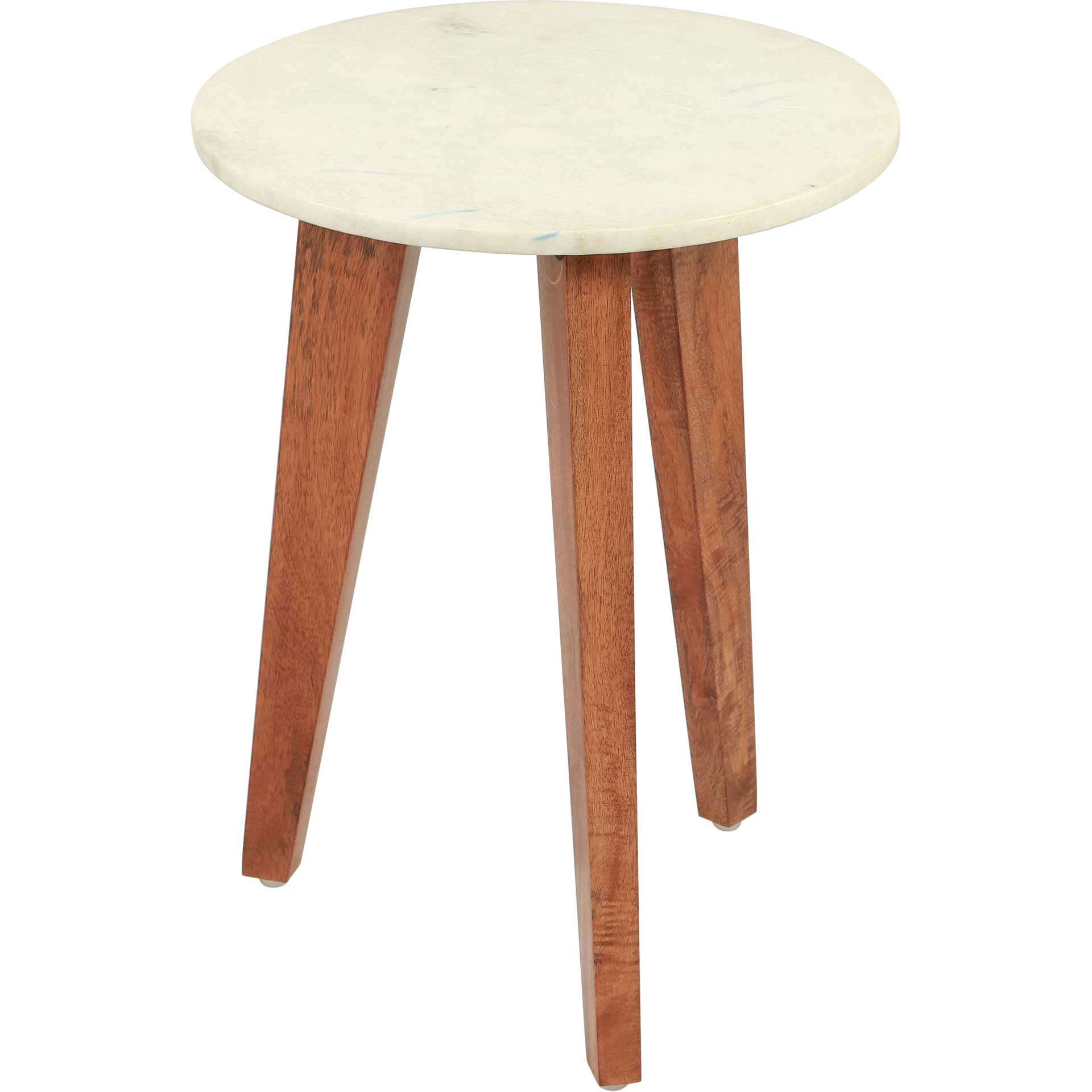 Axton End Table White Marble/Wood