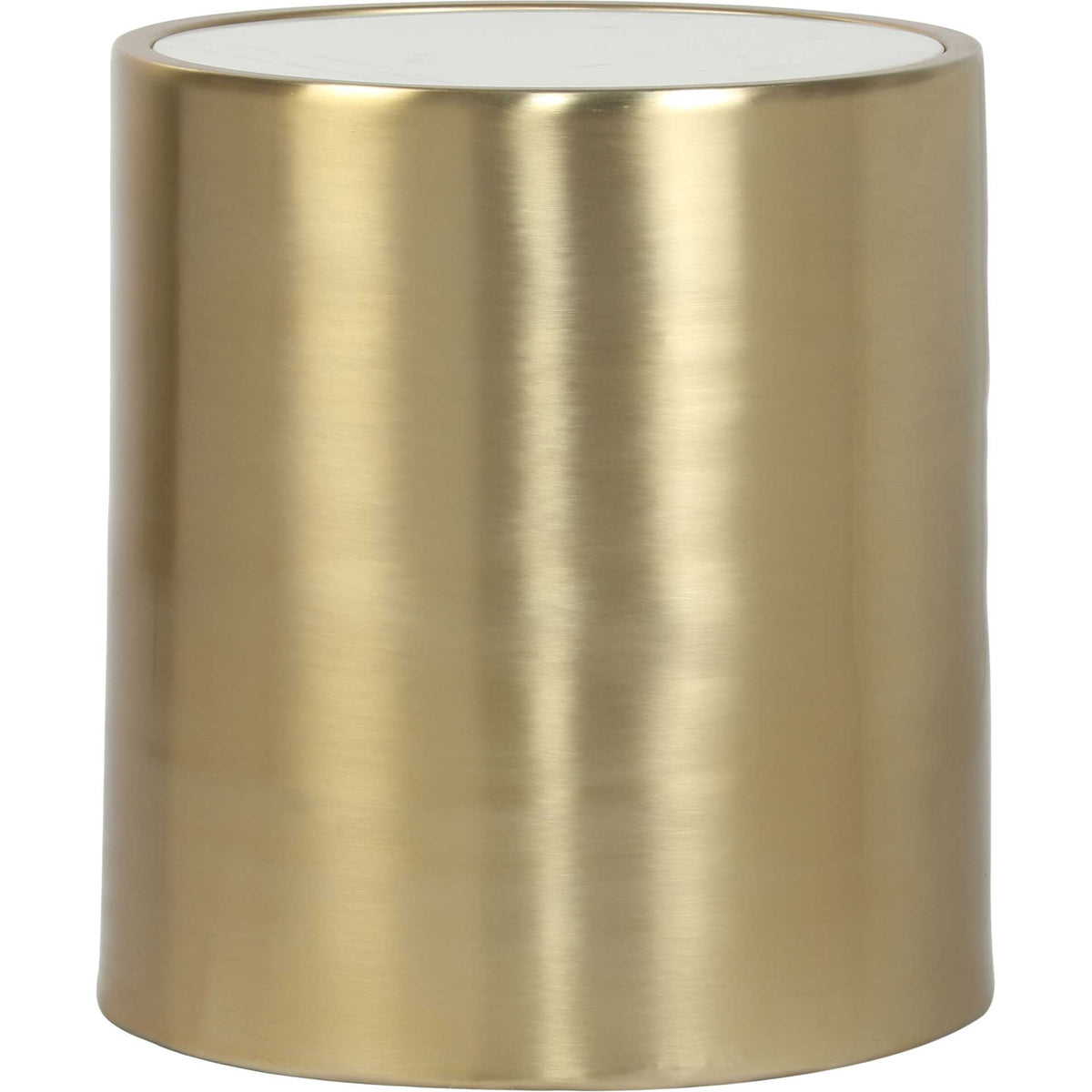 Emma Accent Table White Marble/Brass