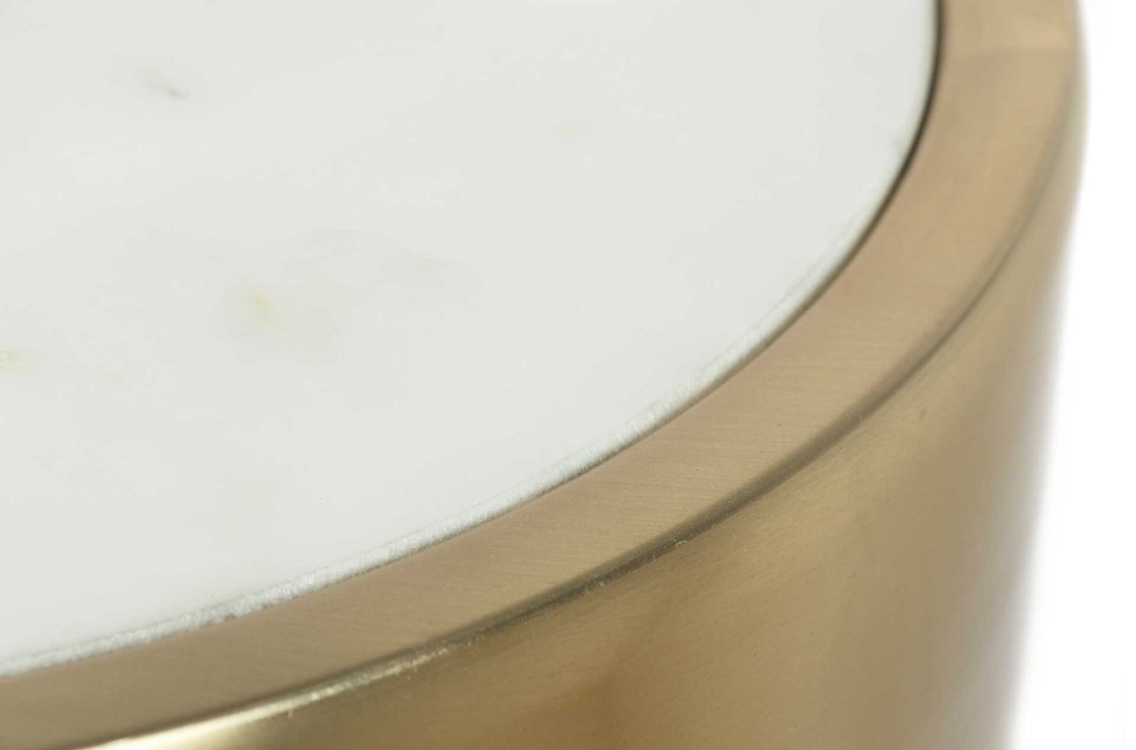 Emma Accent Table White Marble/Brass