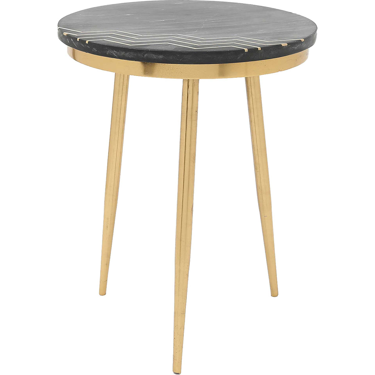 Rumi Accent Table Set Black Marble/Brass