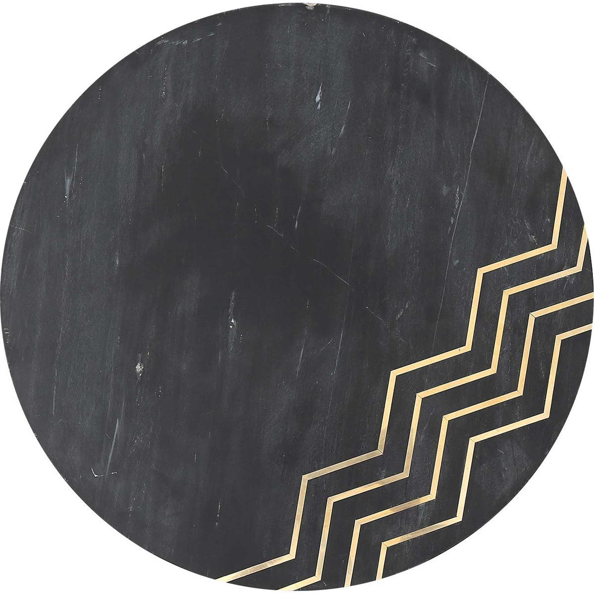 Rumi Accent Table Set Black Marble/Brass