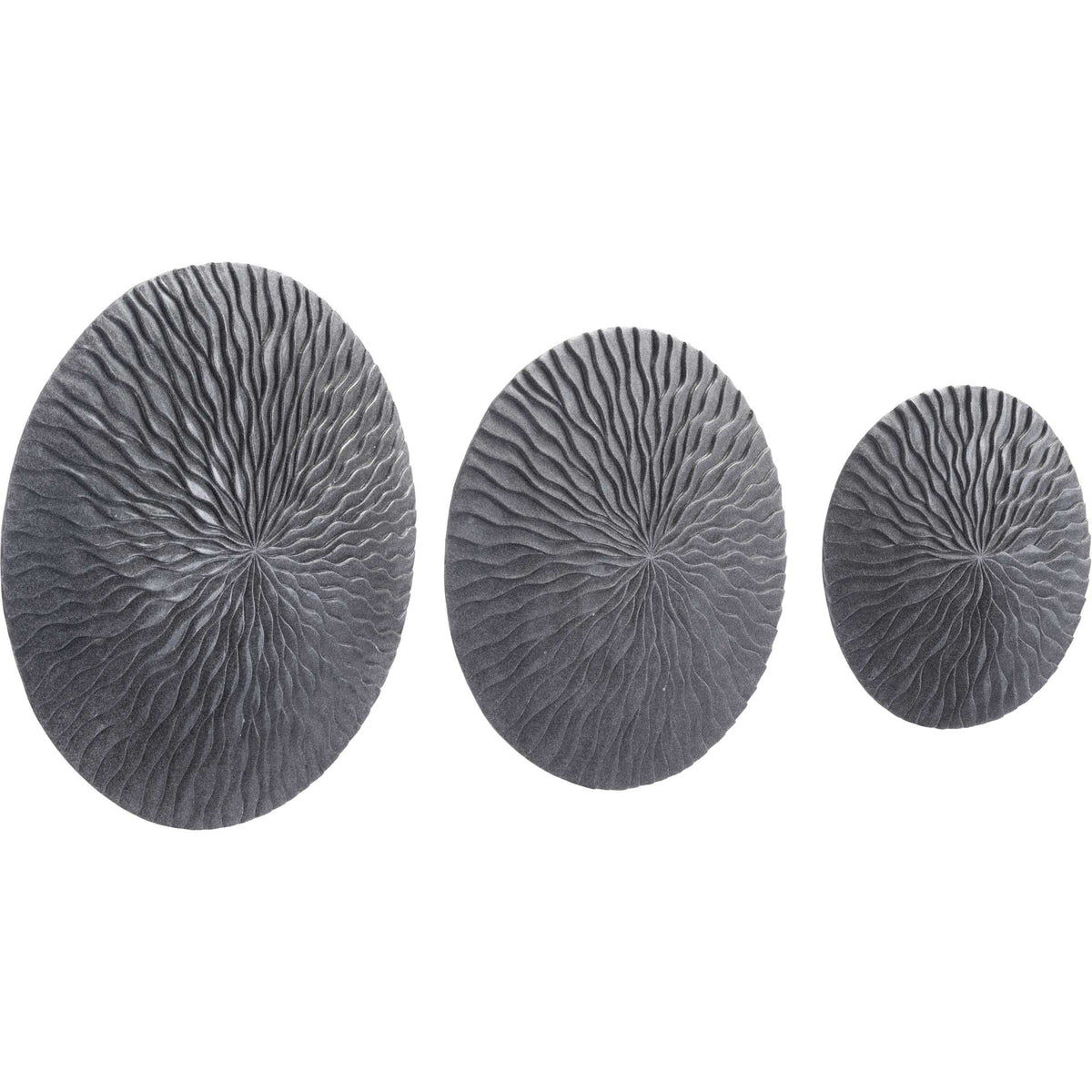 Wave Round Plaque Dark Gray