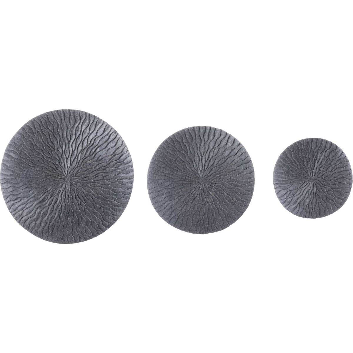 Wave Round Plaque Dark Gray