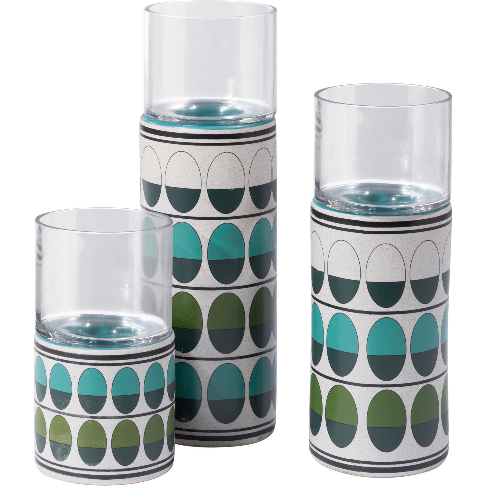 Retro Candle Holder Green/Teal