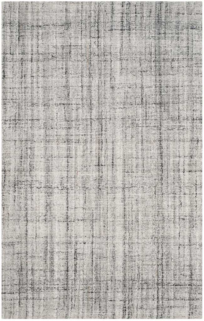 Gray and black 8' x 10' rug features airy, intersecting streaks that form a subtle grid || ABT141B-8 || top_studio