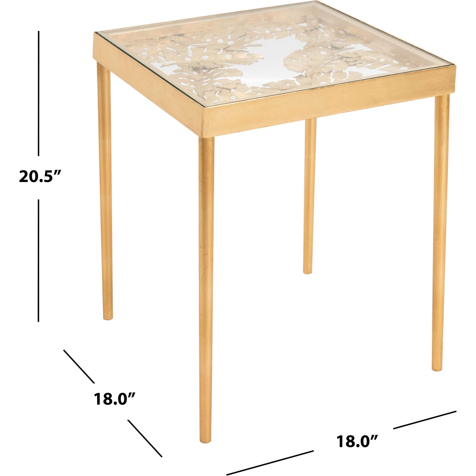 Leonie Palm Leaf Side Table Gold Leaf