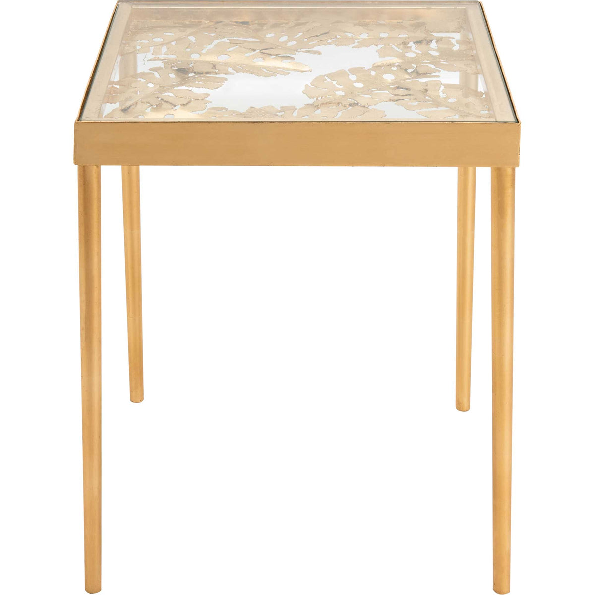 Leonie Palm Leaf Side Table Gold Leaf