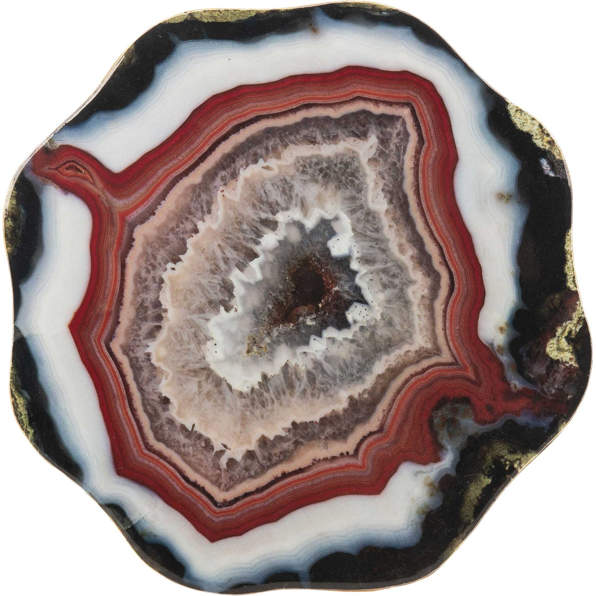 Cecilia Faux Agate Side Table Multi Blue/Maroon/Gold