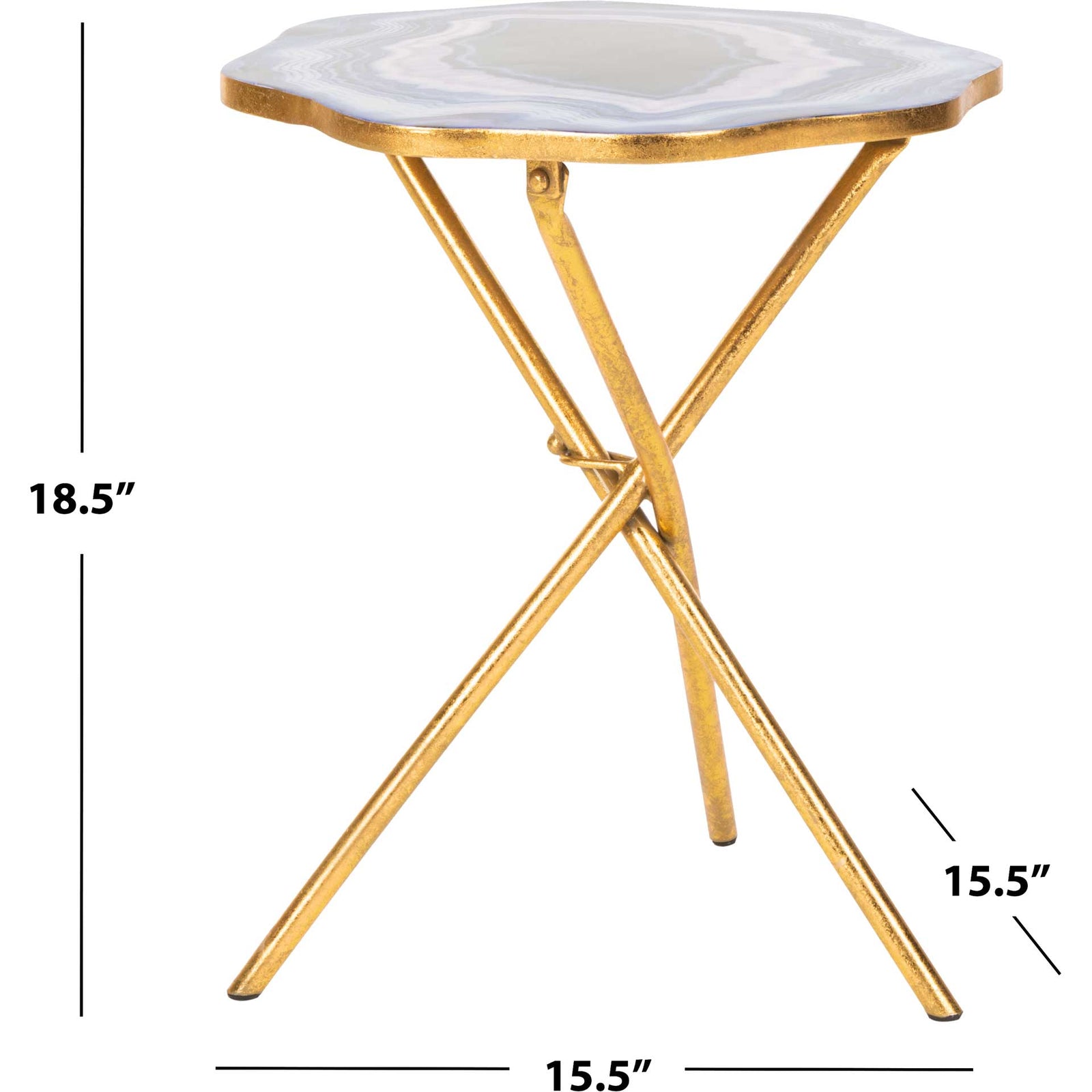 Cecilia Faux Agate Side Table Multi Blue/Purple/Gold