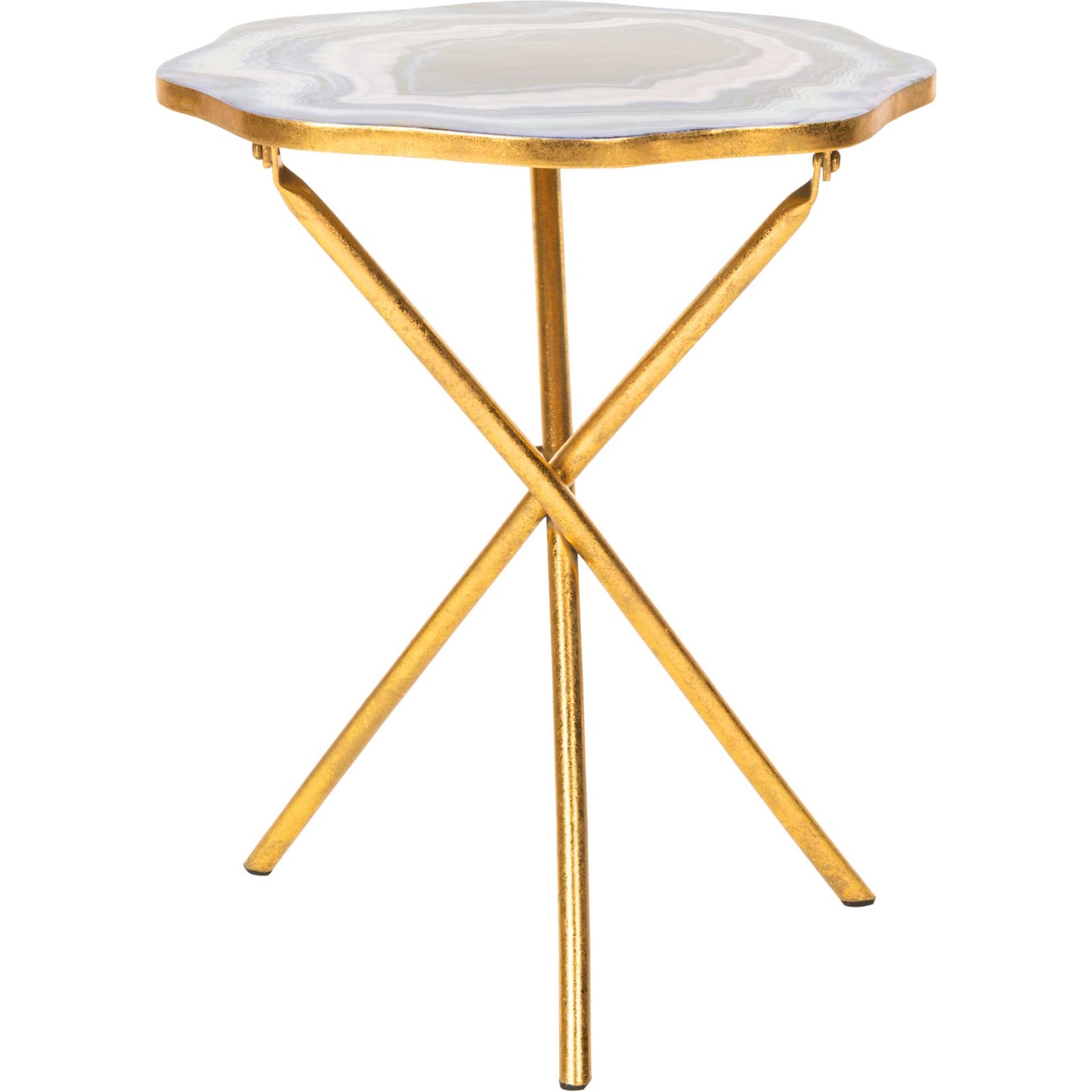 Cecilia Faux Agate Side Table Multi Blue/Purple/Gold