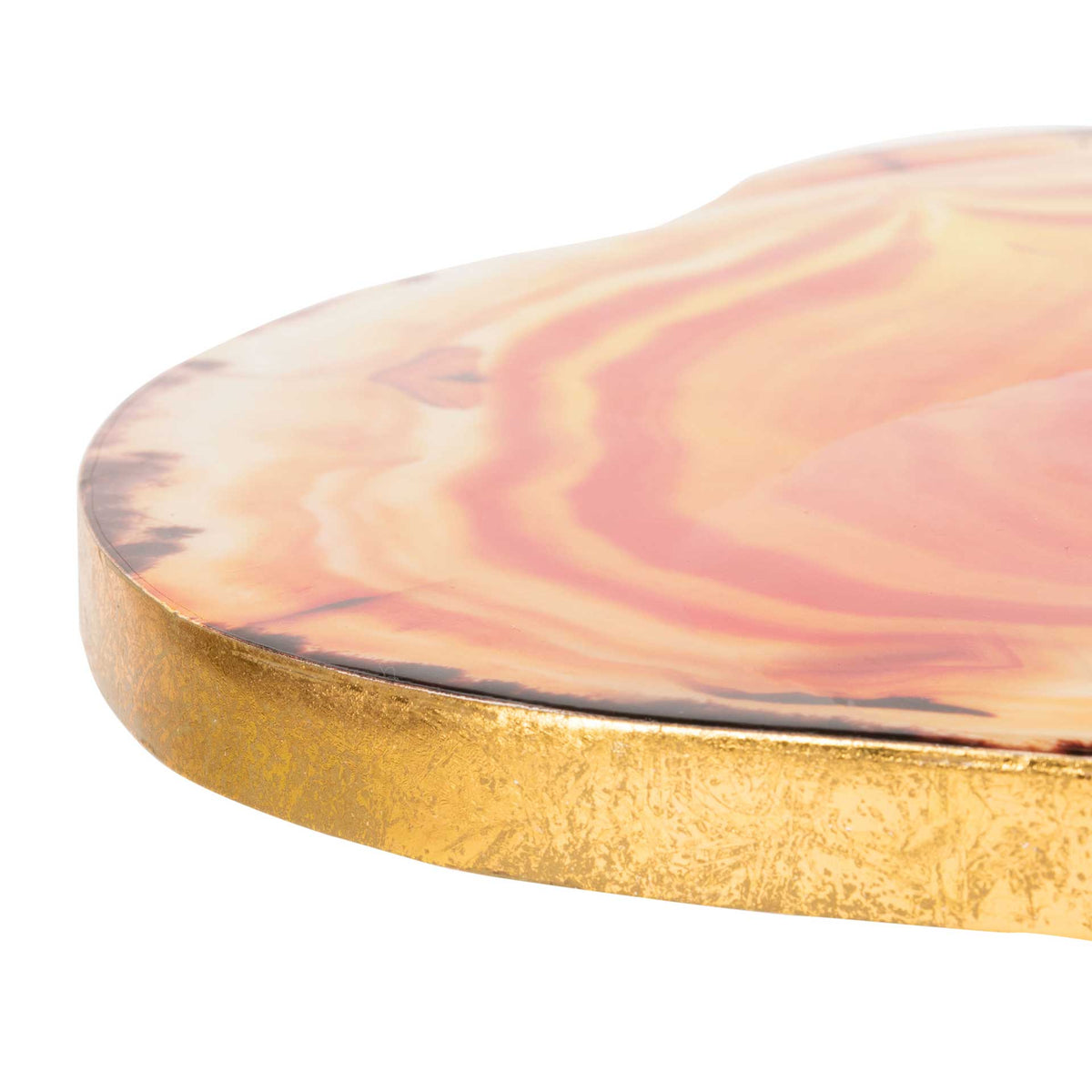 Giovanna Faux Agate Side Table Multi Orange/Gold