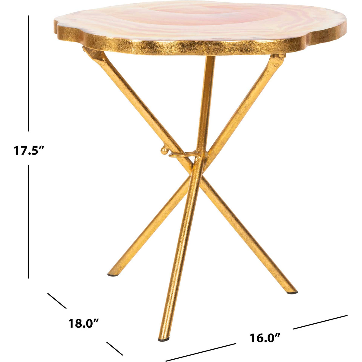 Giovanna Faux Agate Side Table Multi Orange/Gold