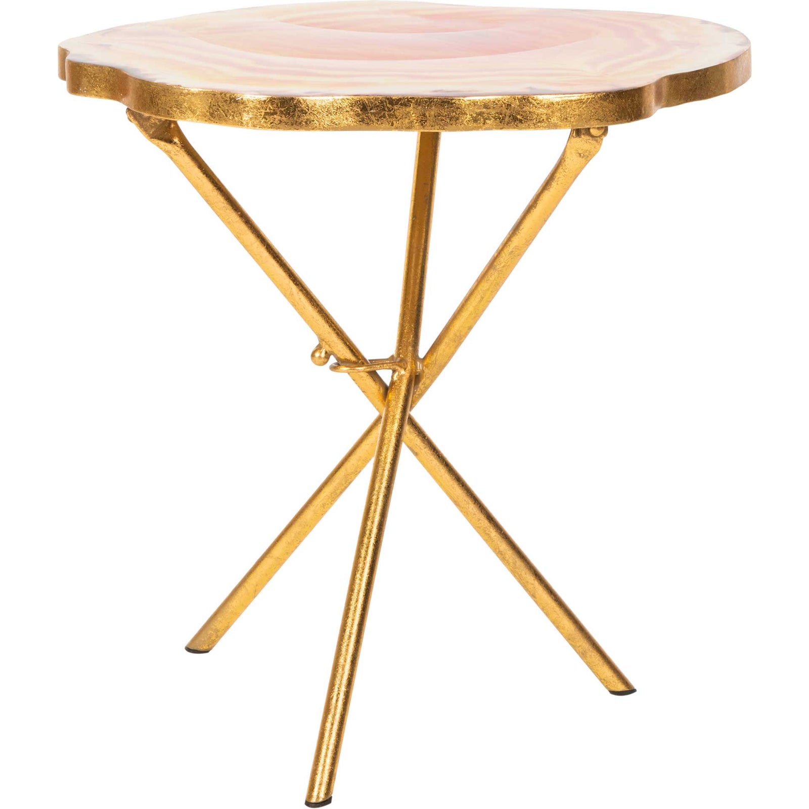 Giovanna Faux Agate Side Table Multi Orange/Gold