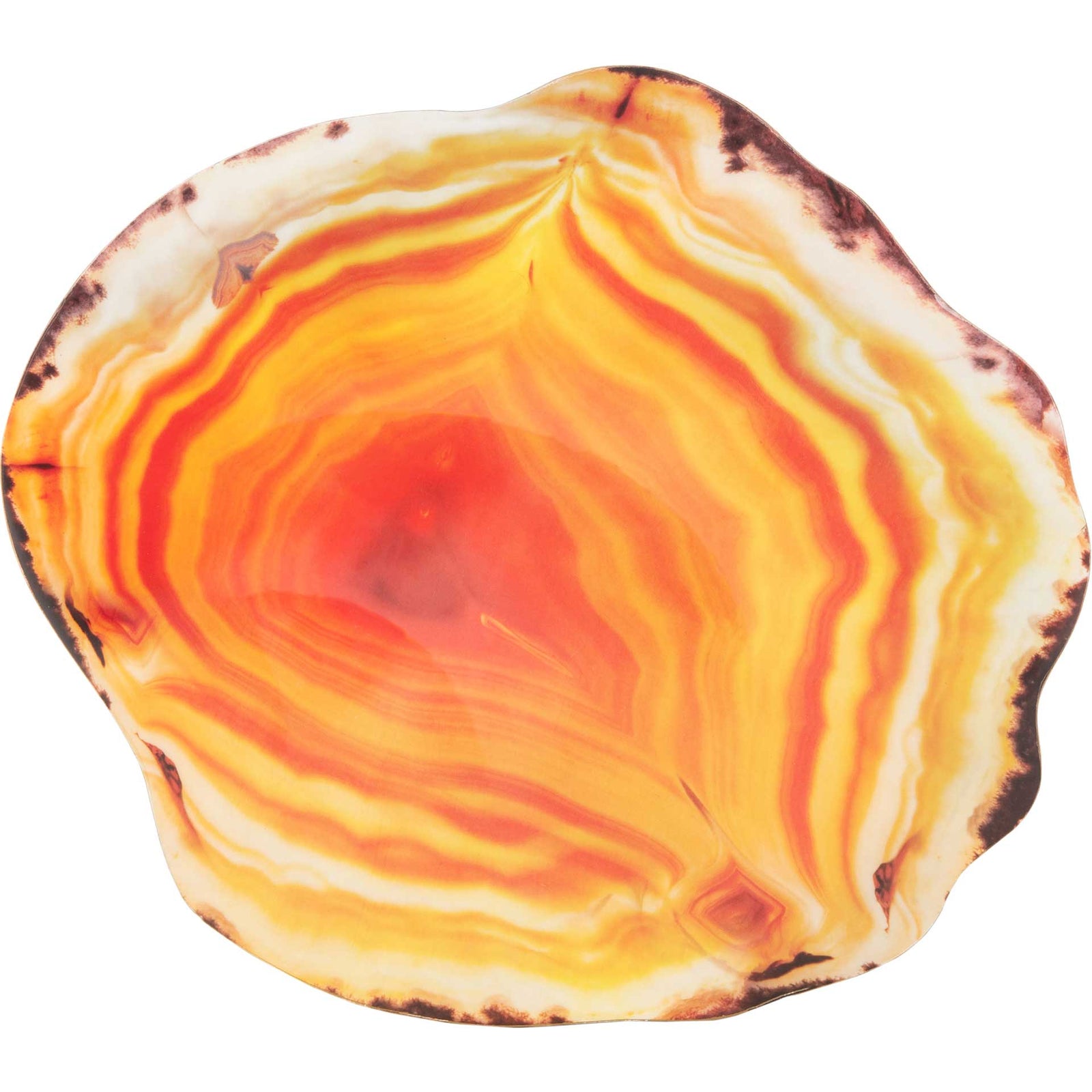 Giovanna Faux Agate Side Table Multi Orange/Gold