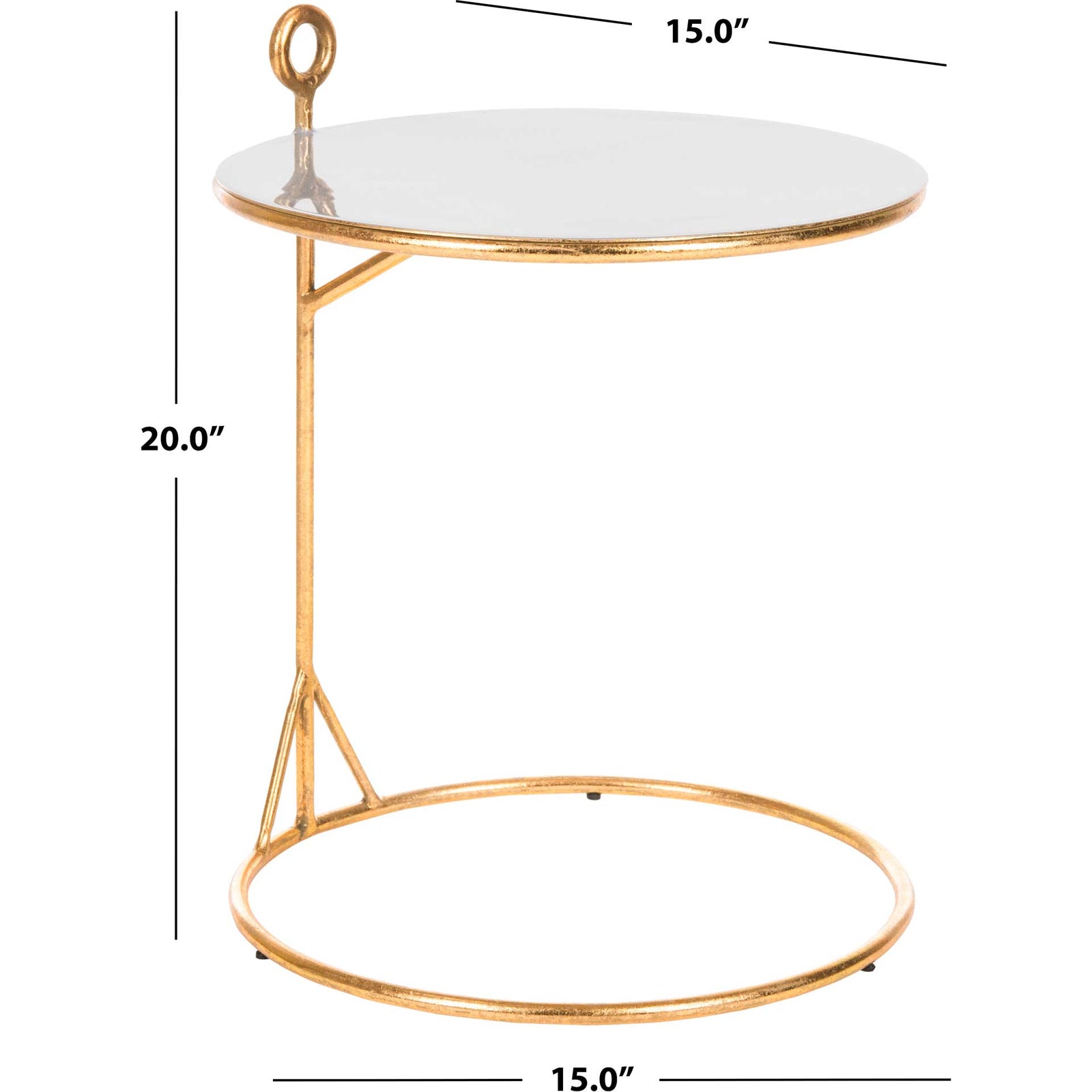 Emanate Round C Table Gray/Gold