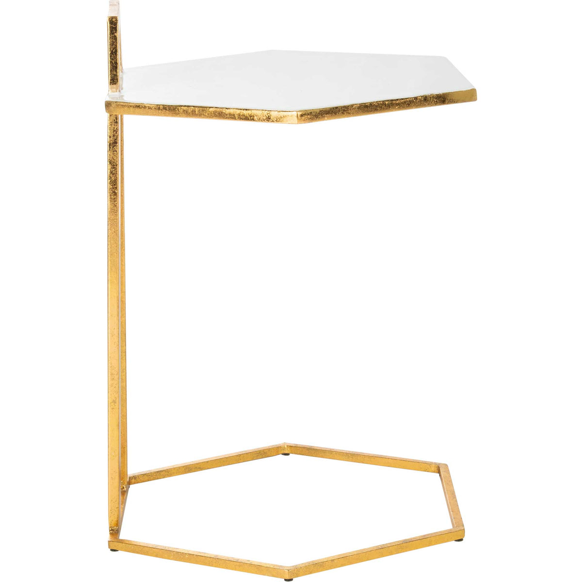 Mireya Hexagon C Table White/Gold