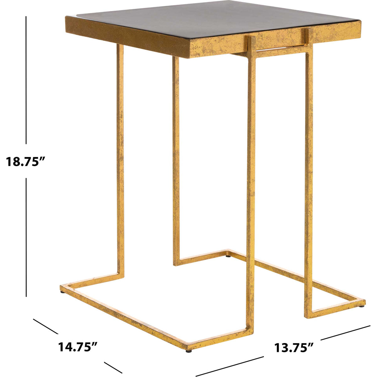 Amenity Greek Key Side Table Black/Gold