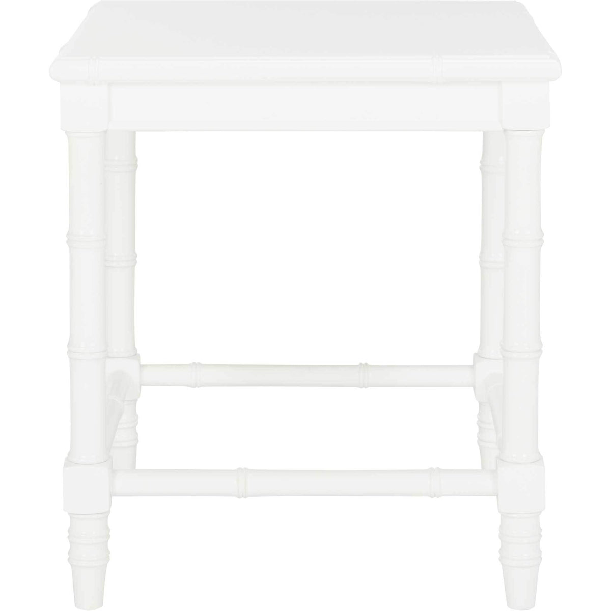 Lilian Coastal Bamboo Accent Table White