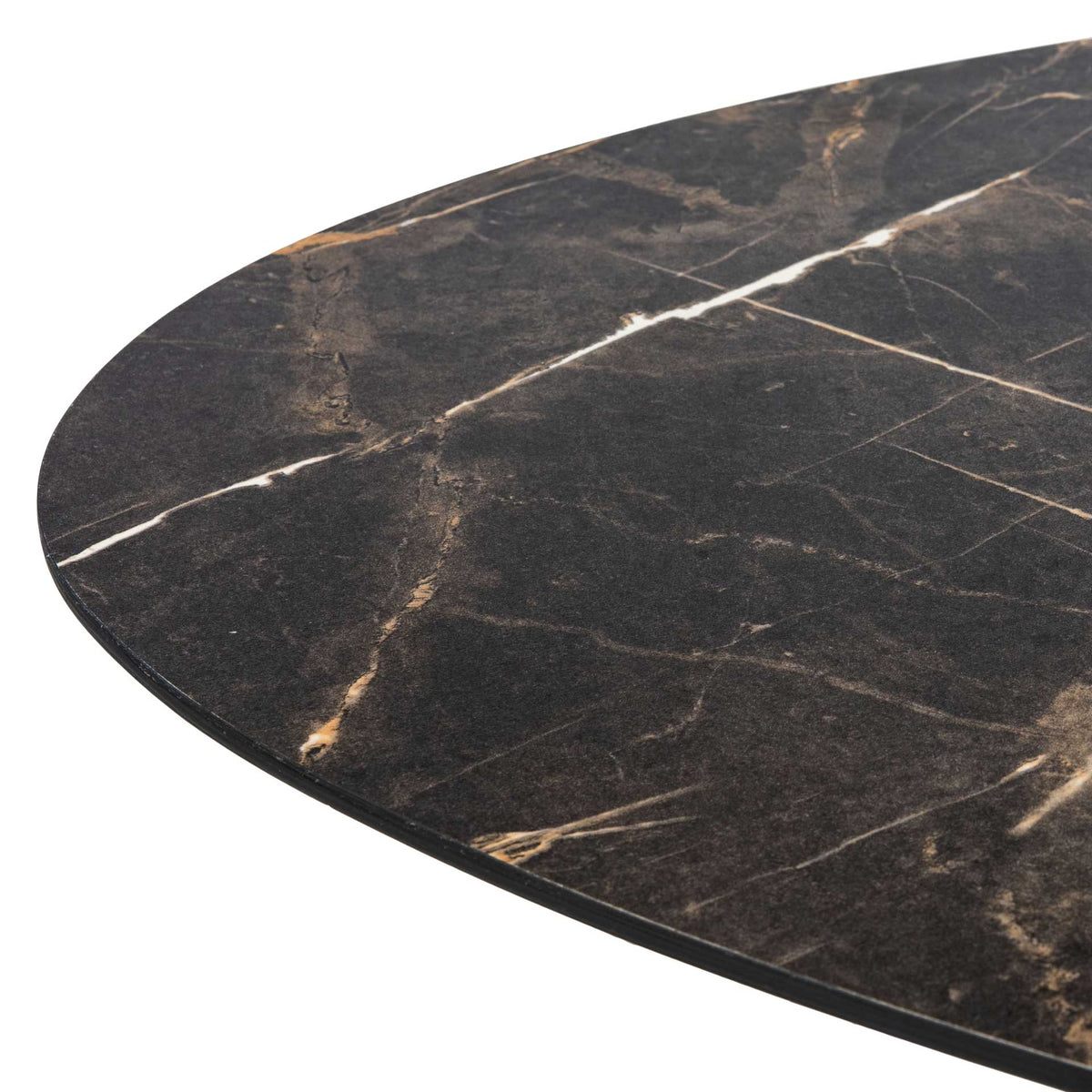 Fine cream and golden veining adds depth to the dark, stone-look surface.