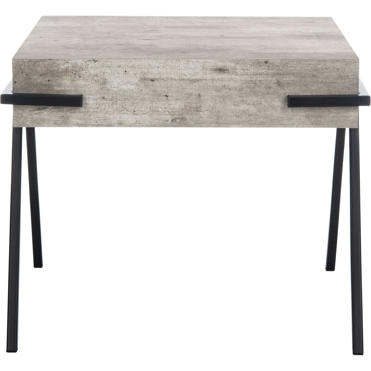 Jesus Square Accent Table Light Gray/Black