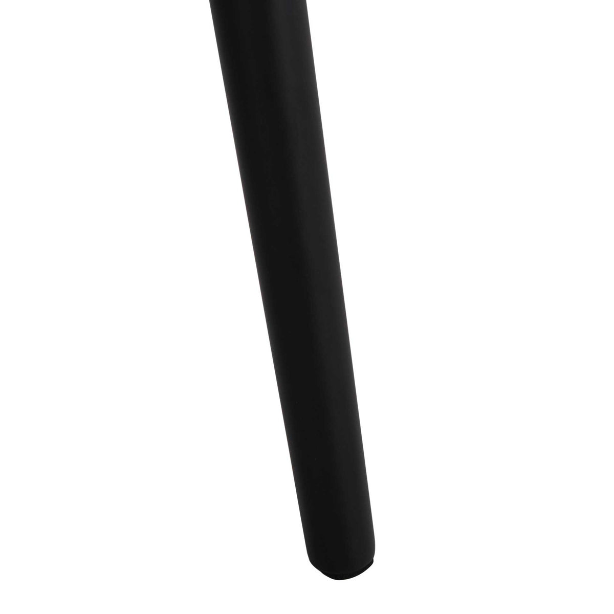 A slender black leg tapers toward the floor for an airy, minimalist profile.