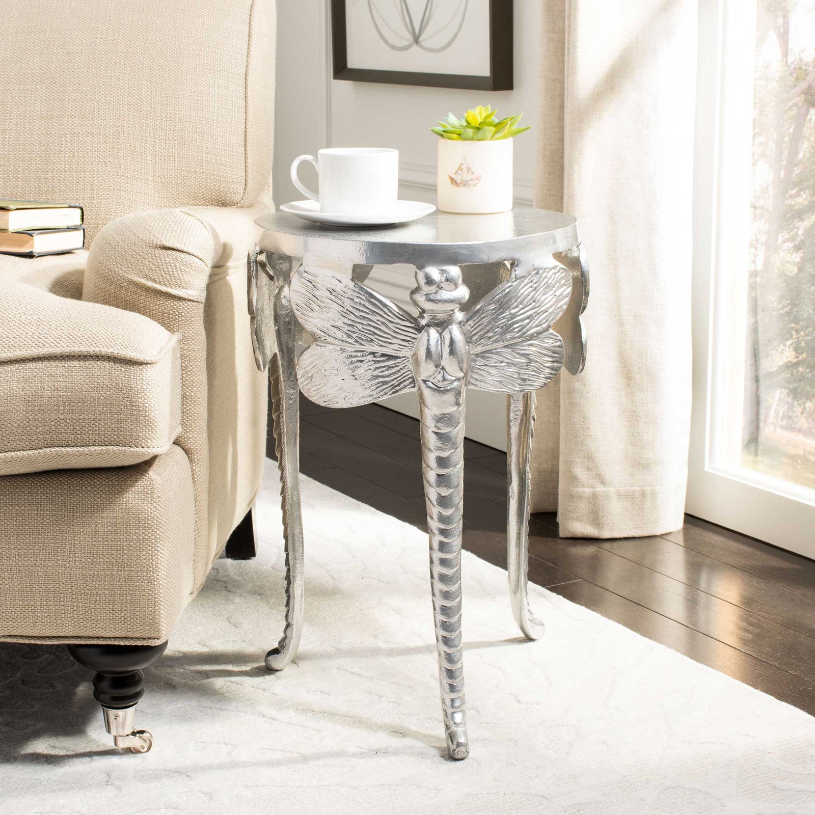 Melissa Dragonfly Legs Accent Table Silver