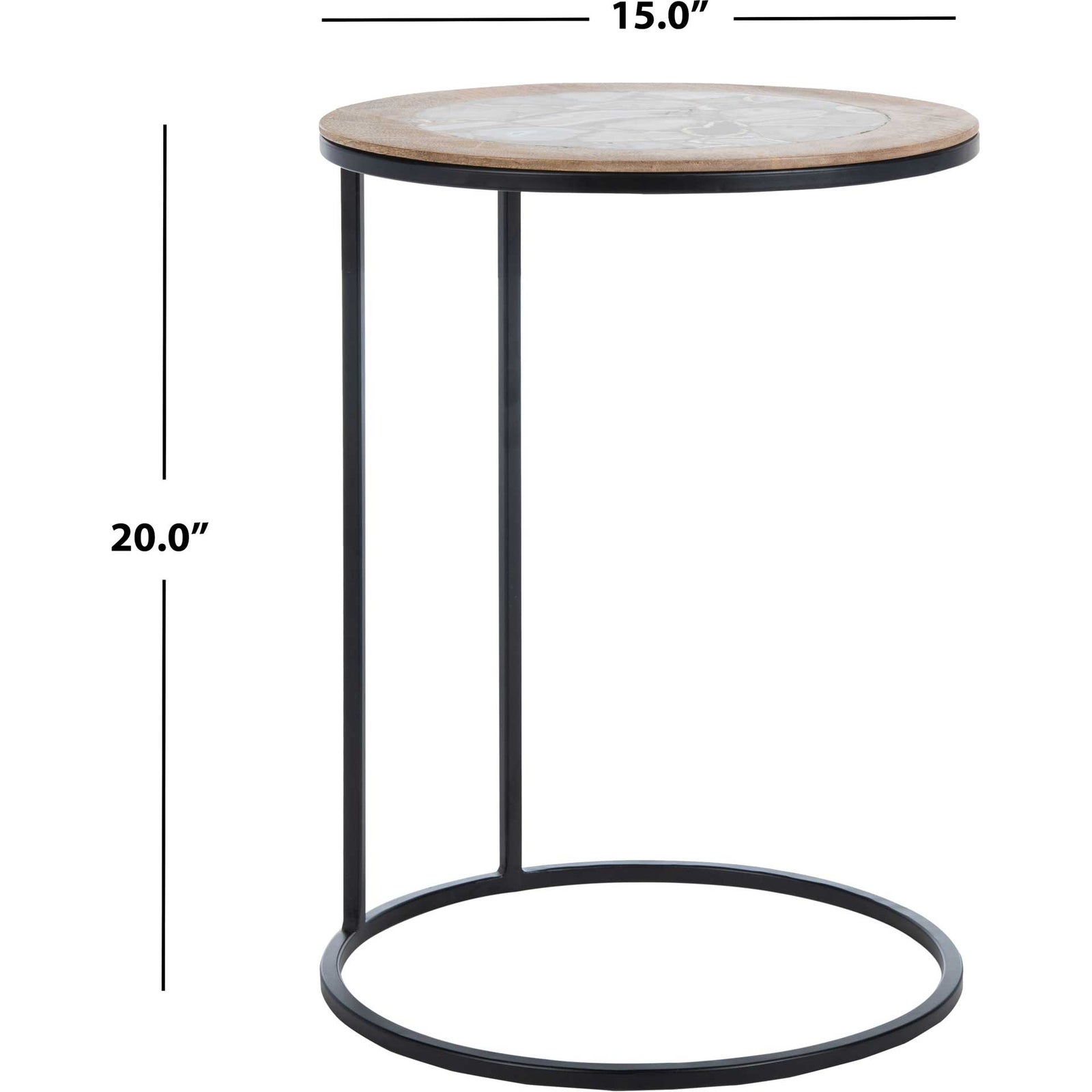 Gear Agate Side Table Black Agate
