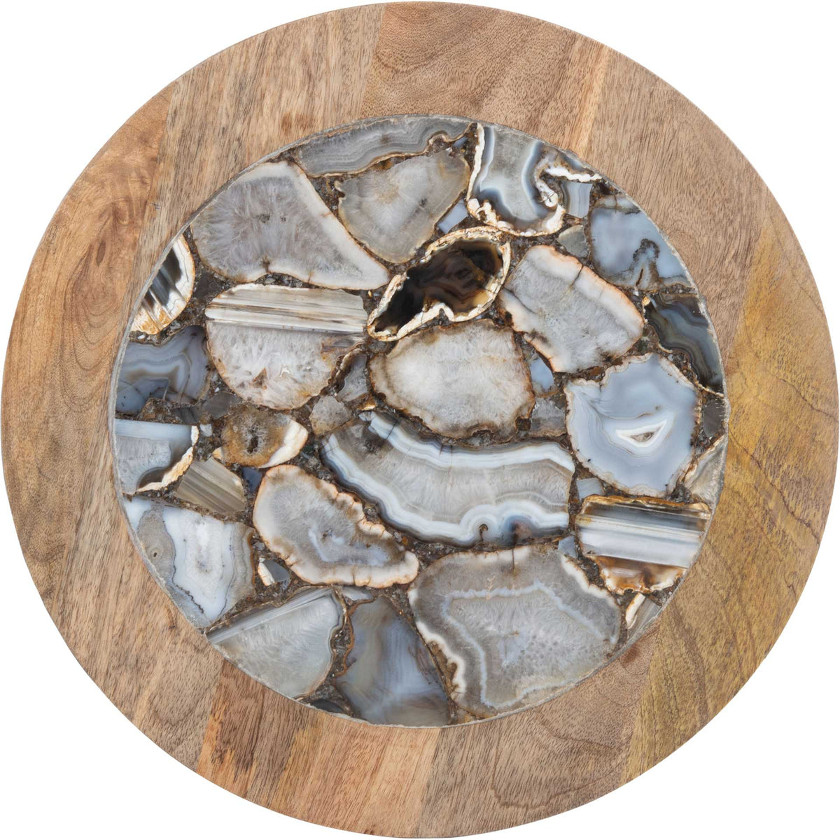 Gear Agate Side Table Black Agate