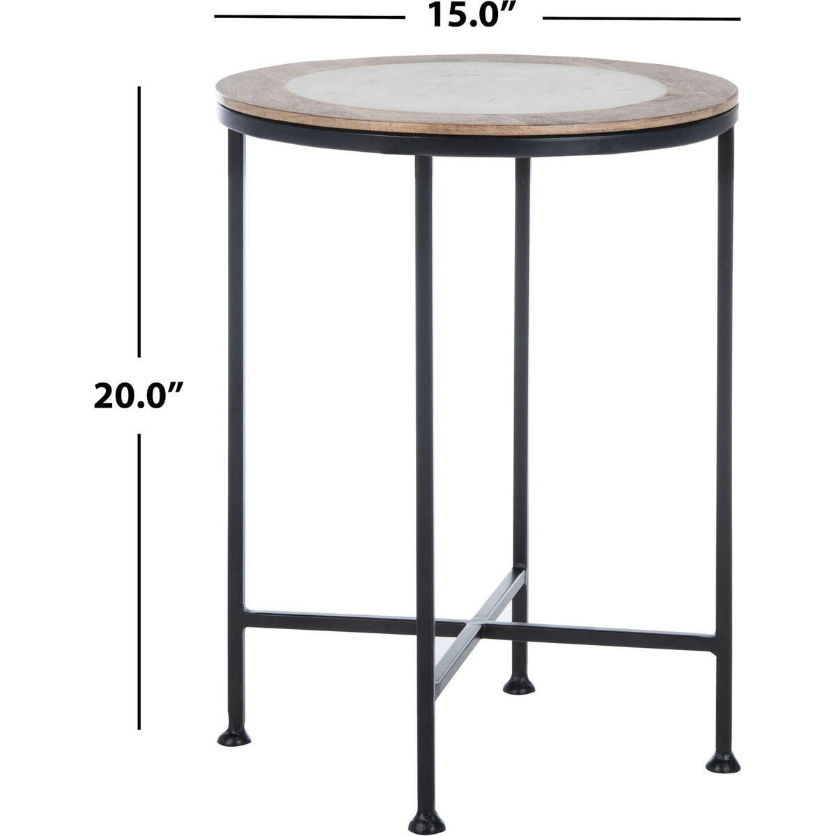 Luka Agate Accent Table White Marble