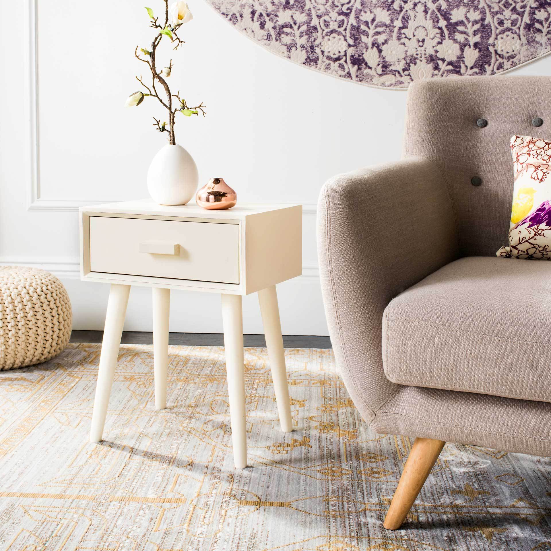 Lylah Accent Table Distressed White