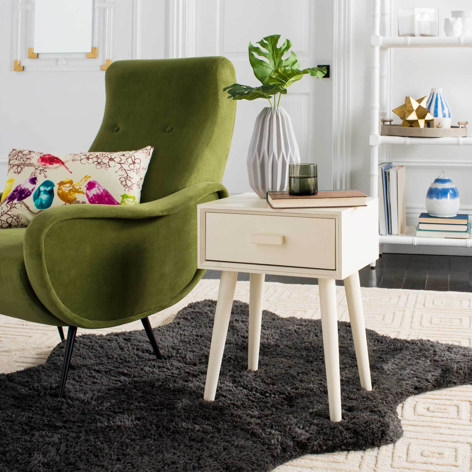 Lylah Accent Table Distressed White