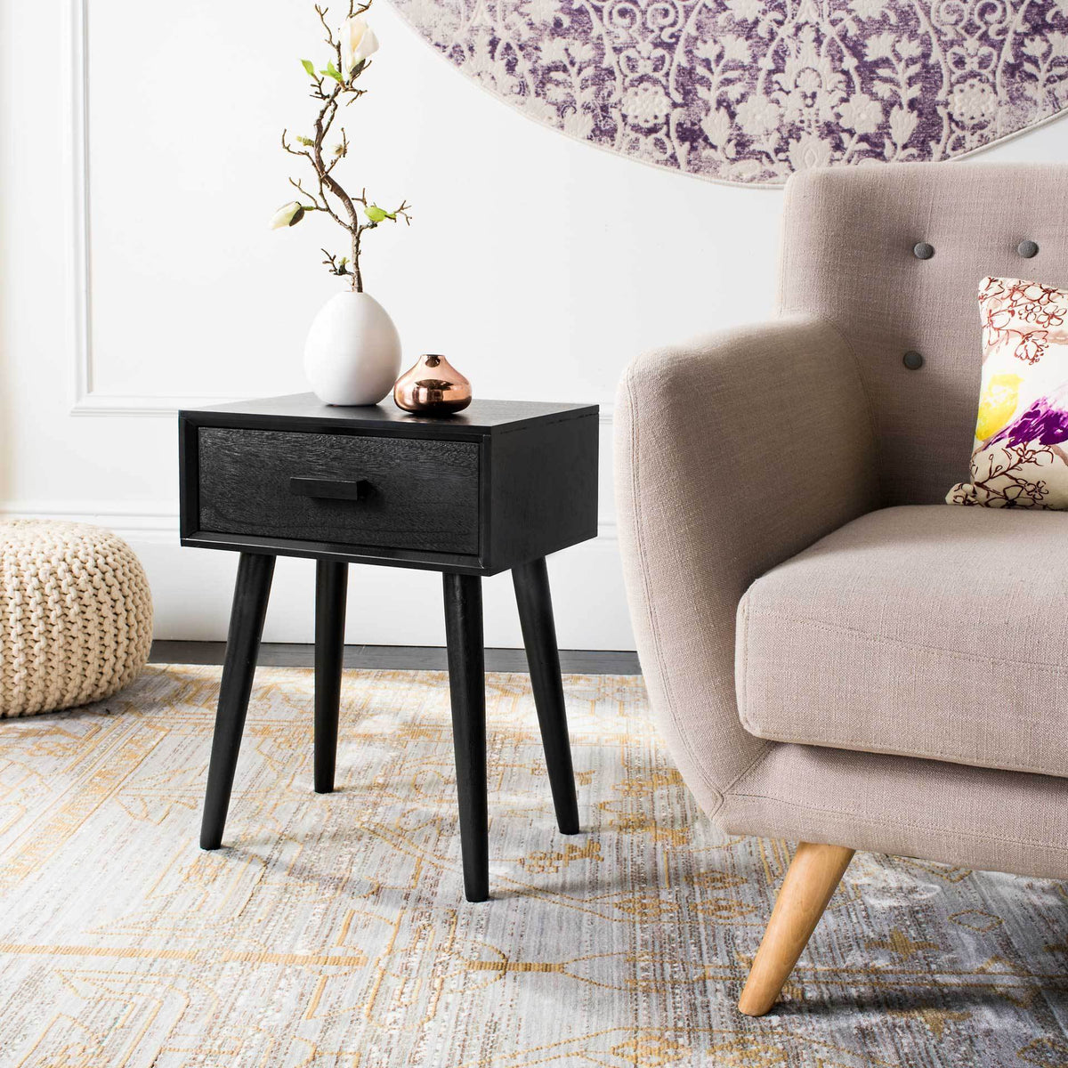 Lylah Accent Table Black