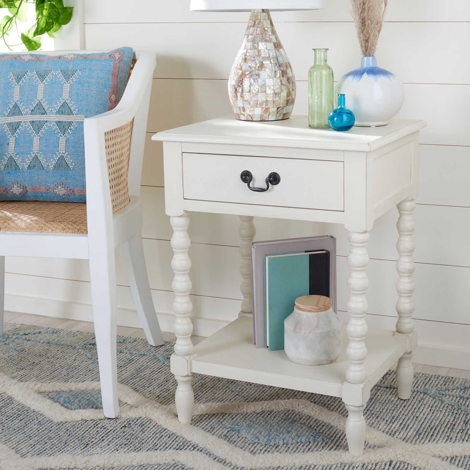 Atalia Accent Table Distressed White