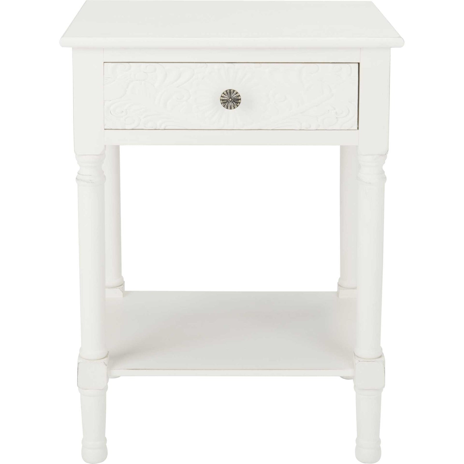 Jonco 1 Drawer Accent Table Distressed White