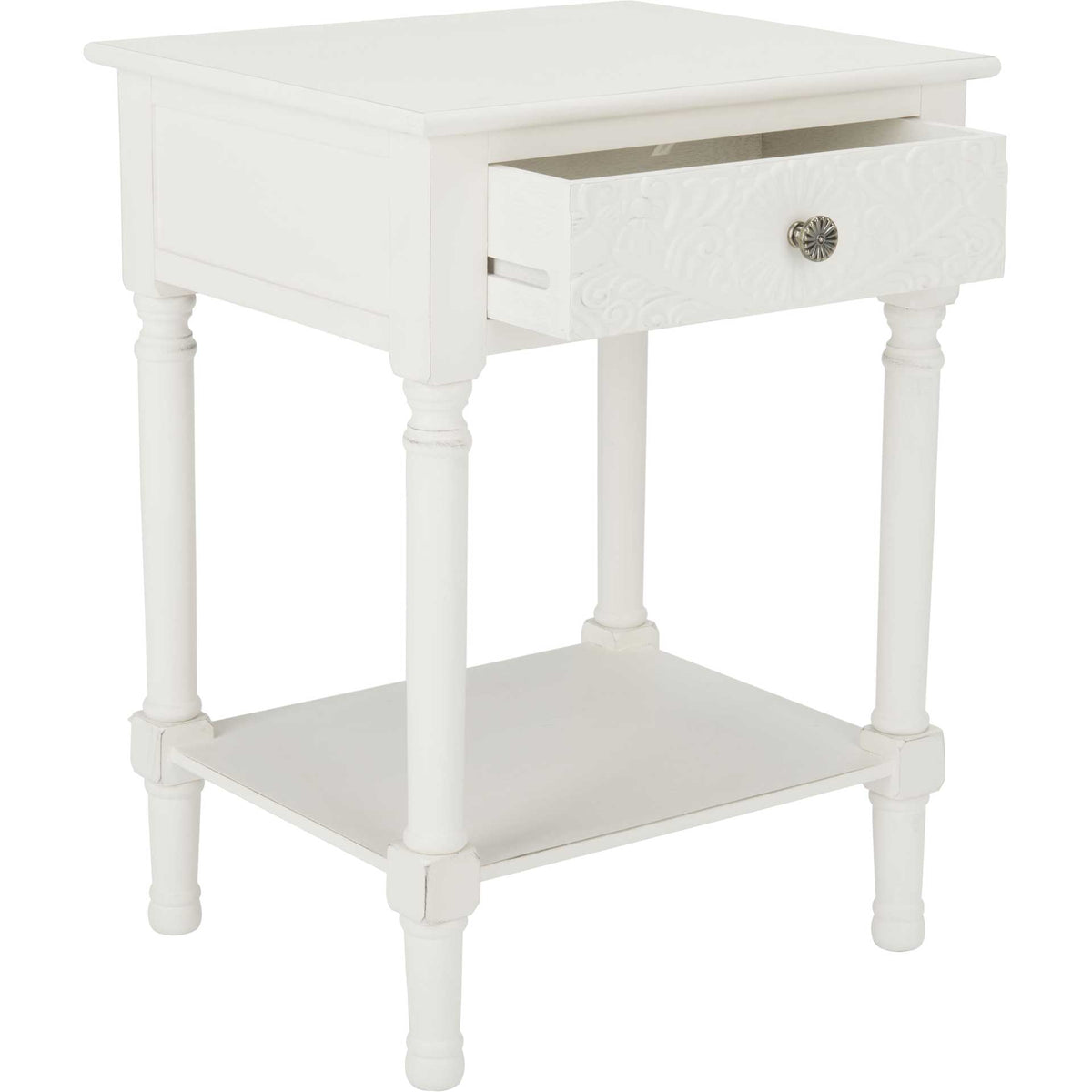 Jonco 1 Drawer Accent Table Distressed White