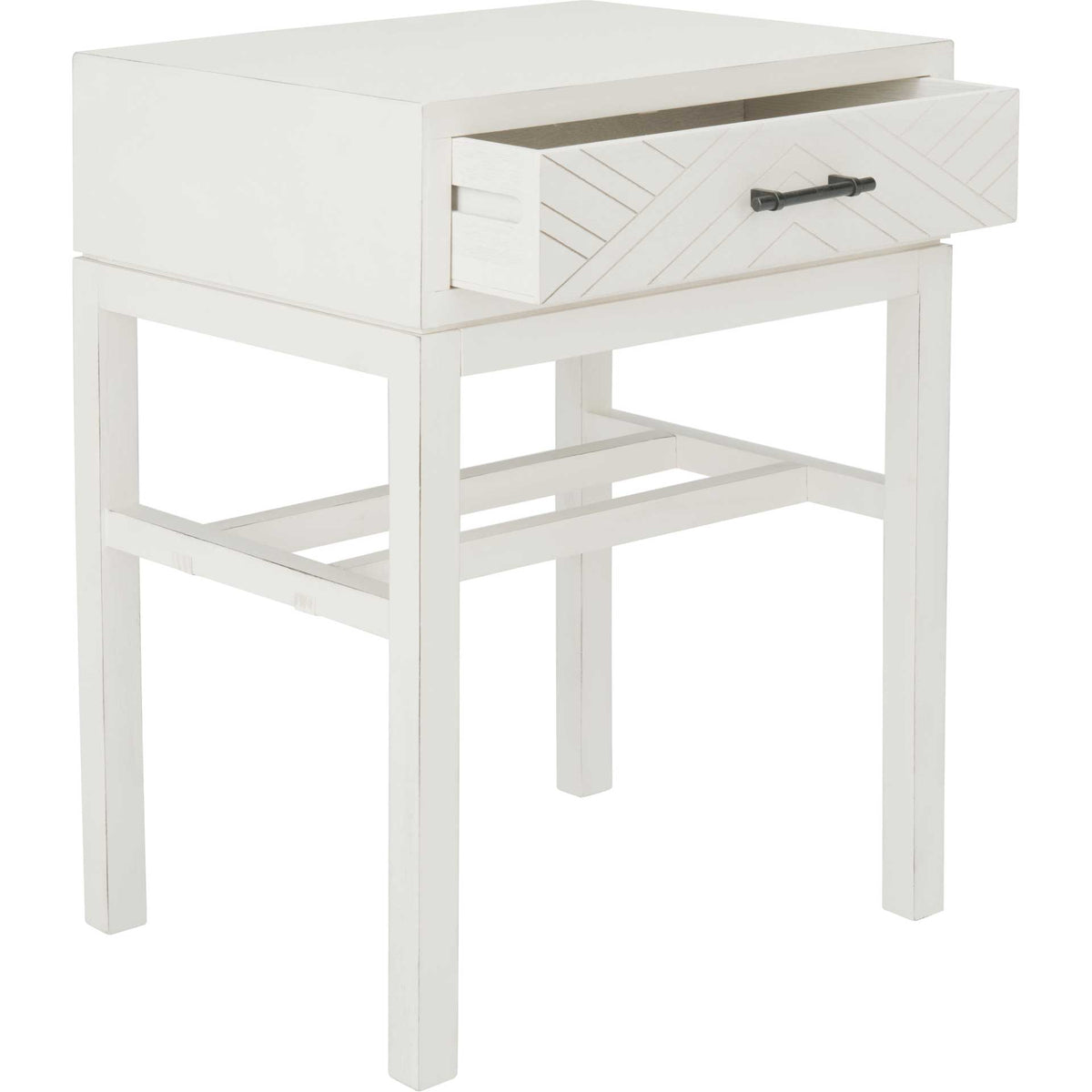 Ajani 1 Drawer Accent Table Distressed White