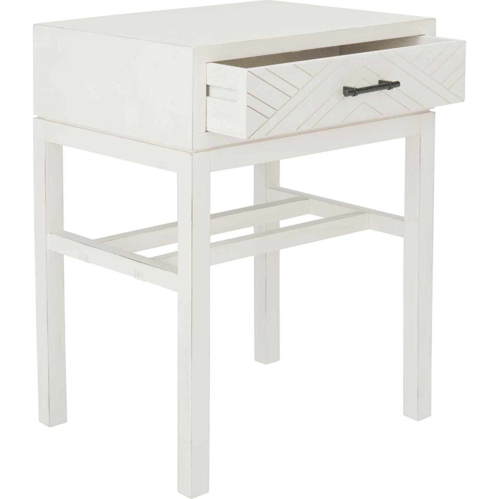 Ajani 1 Drawer Accent Table Distressed White