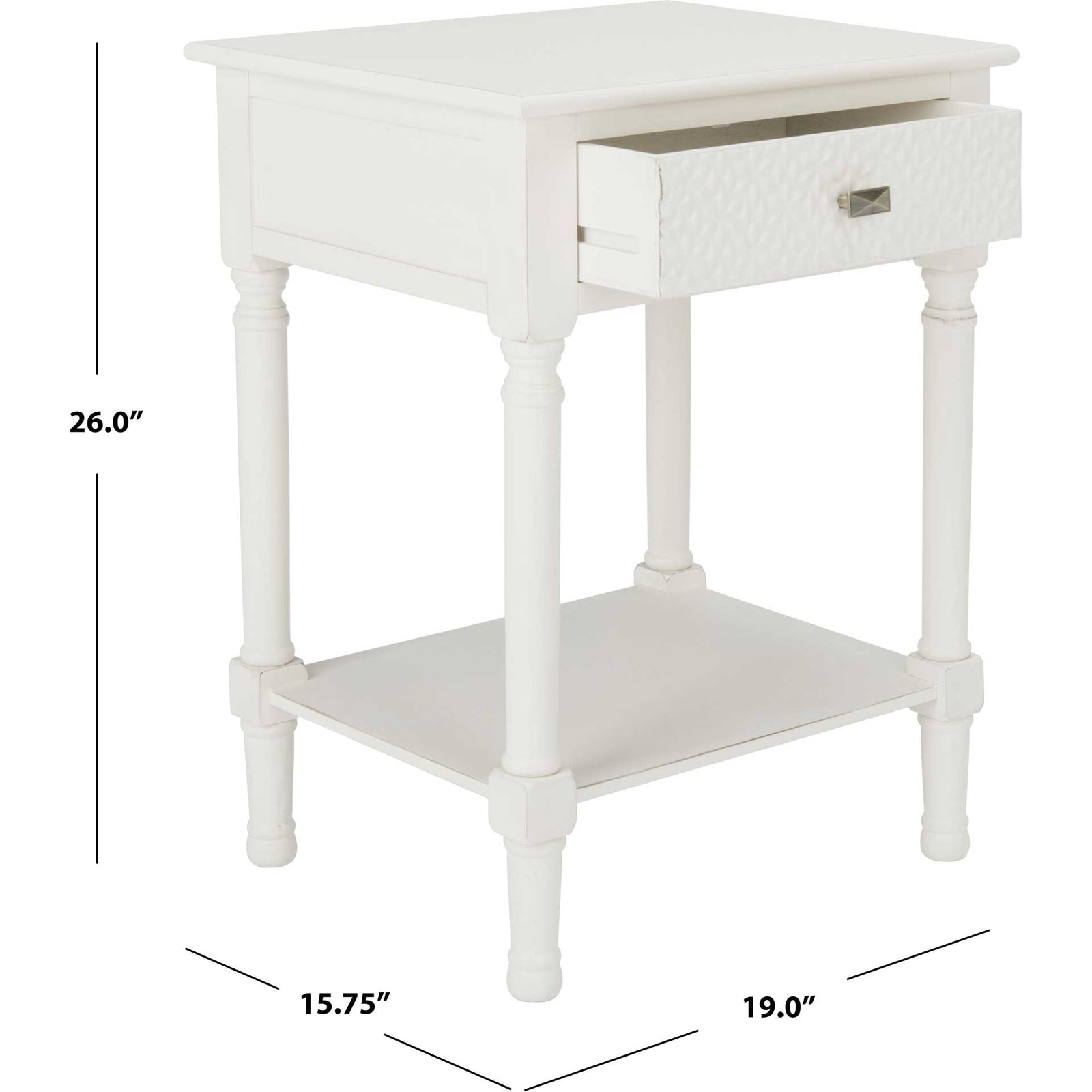 Haleigh 1 Drawer Accent Table Distressed White