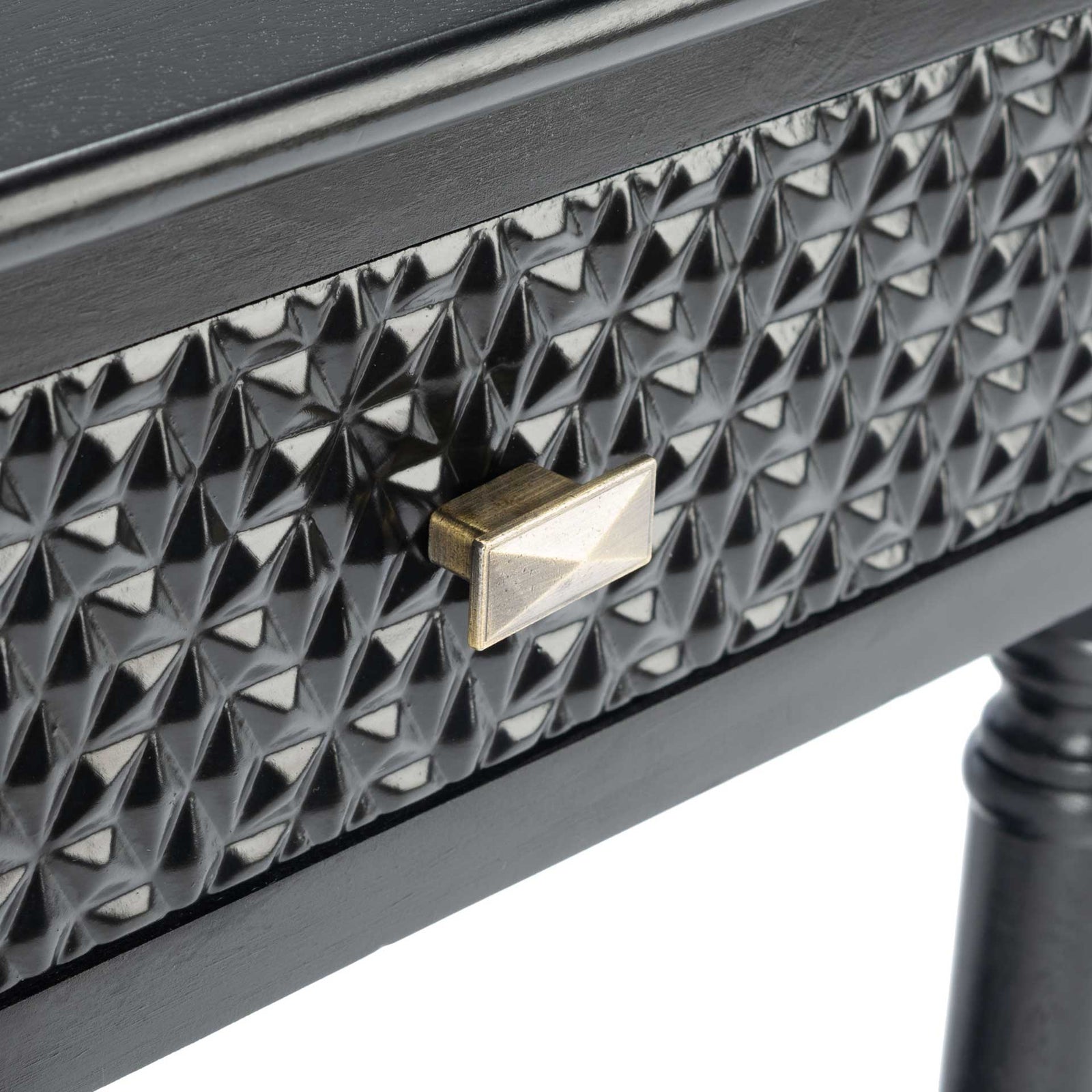 Haleigh 1 Drawer Accent Table Black