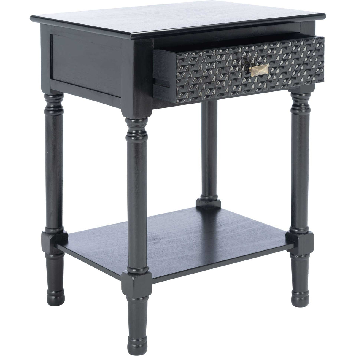 Haleigh 1 Drawer Accent Table Black