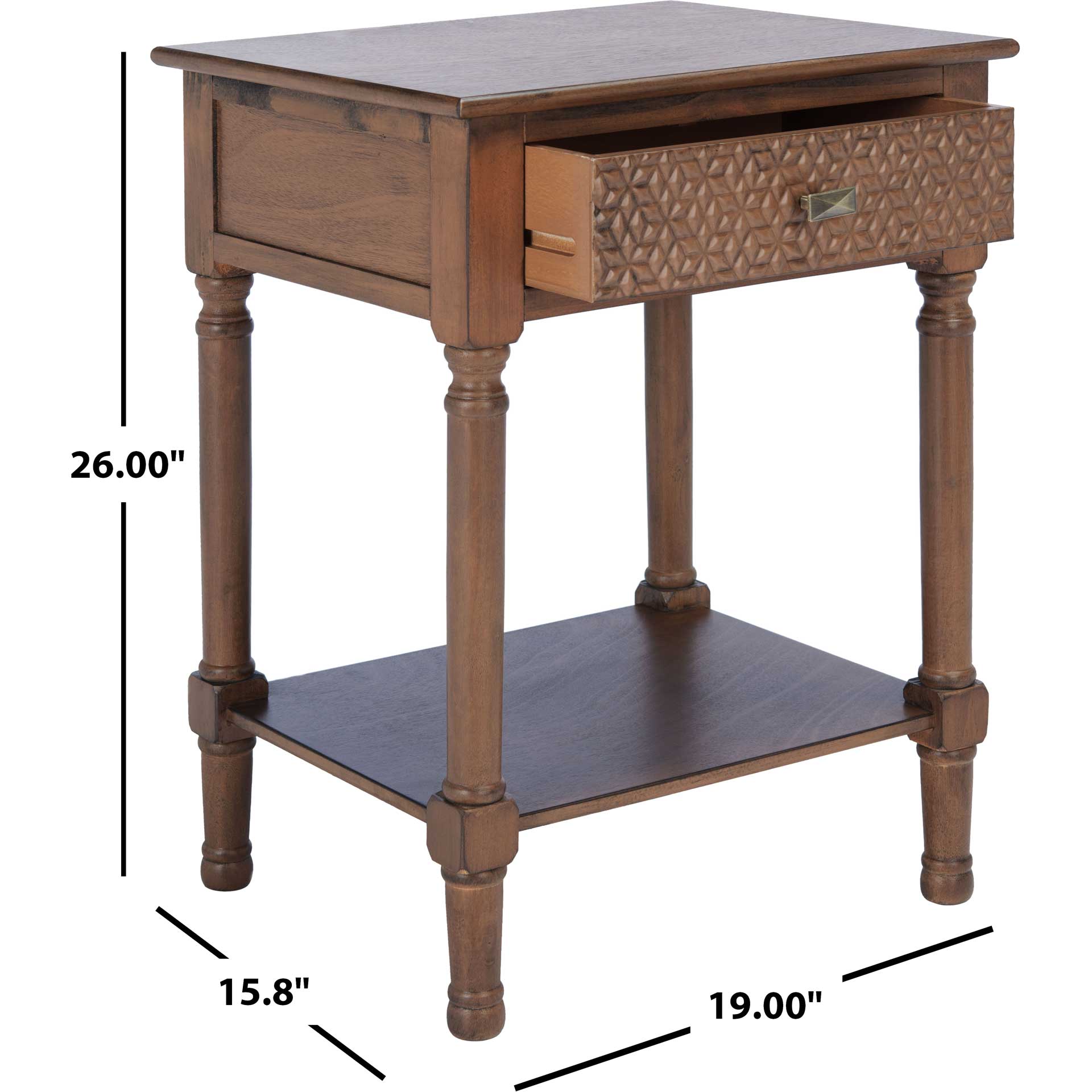 Haleigh 1 Drawer Accent Table Brown