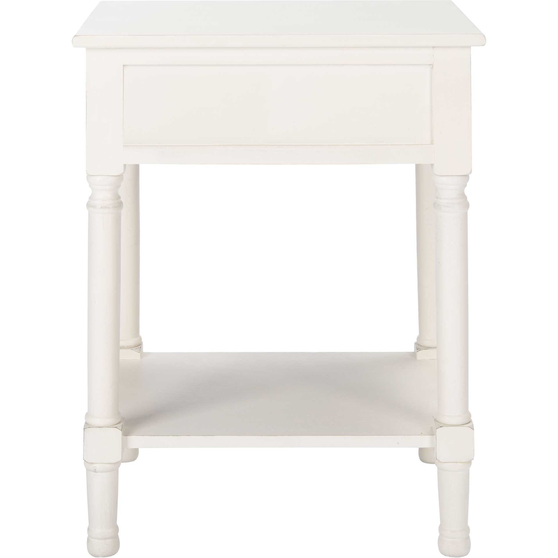 Alessa 1 Drawer Accent Table Distressed White