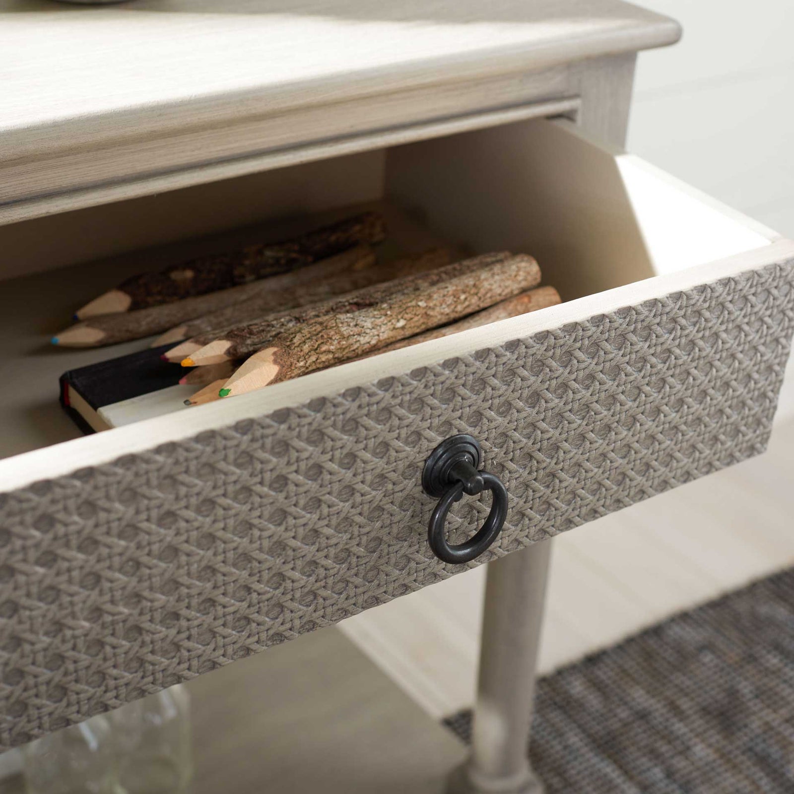 Hale 1 Drawer Accent Table Greige