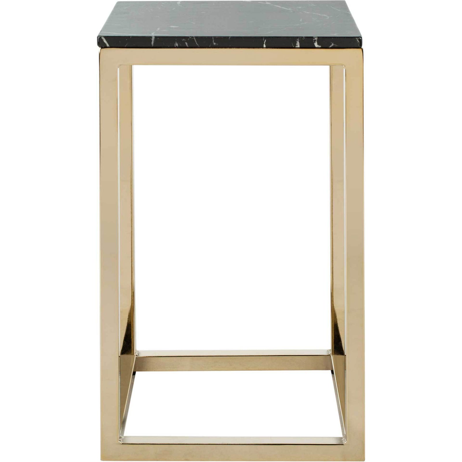 Leroy Square Side Table Black Marble/Brass