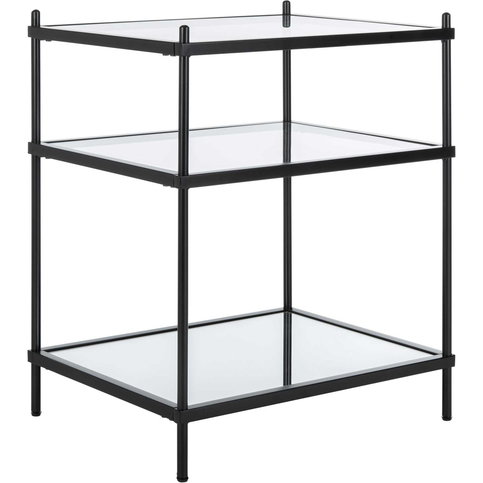 Noah 3 Tier Accent Table Black/Glass