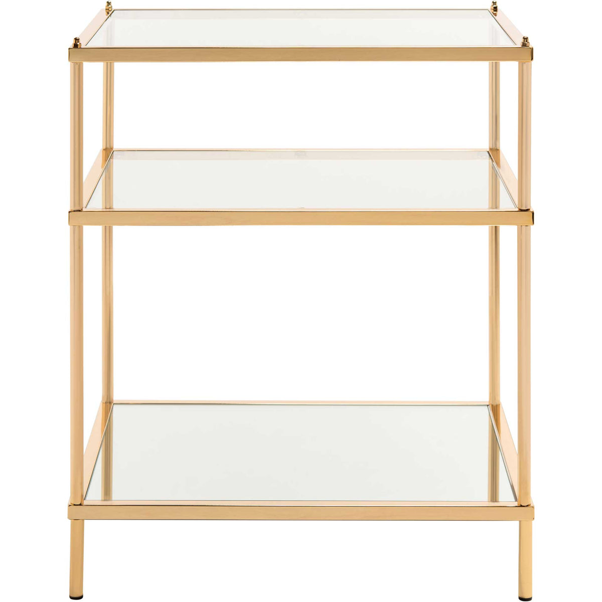 Noah 3 Tier Accent Table Polished Gold/Glass